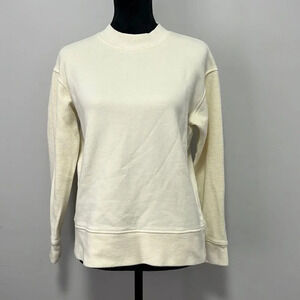 All:Row Women’s Crewneck Sweater Long Sleeve Cotton Cream size Small